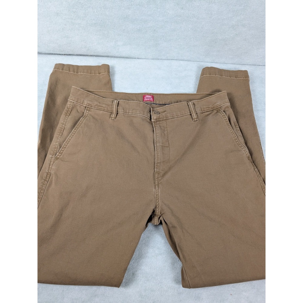 Levis XX Chino Pants Mens 36x32 Golden Brown Standard Taper Stretch